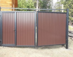 Ворота распашные из профлиста (с установкой)